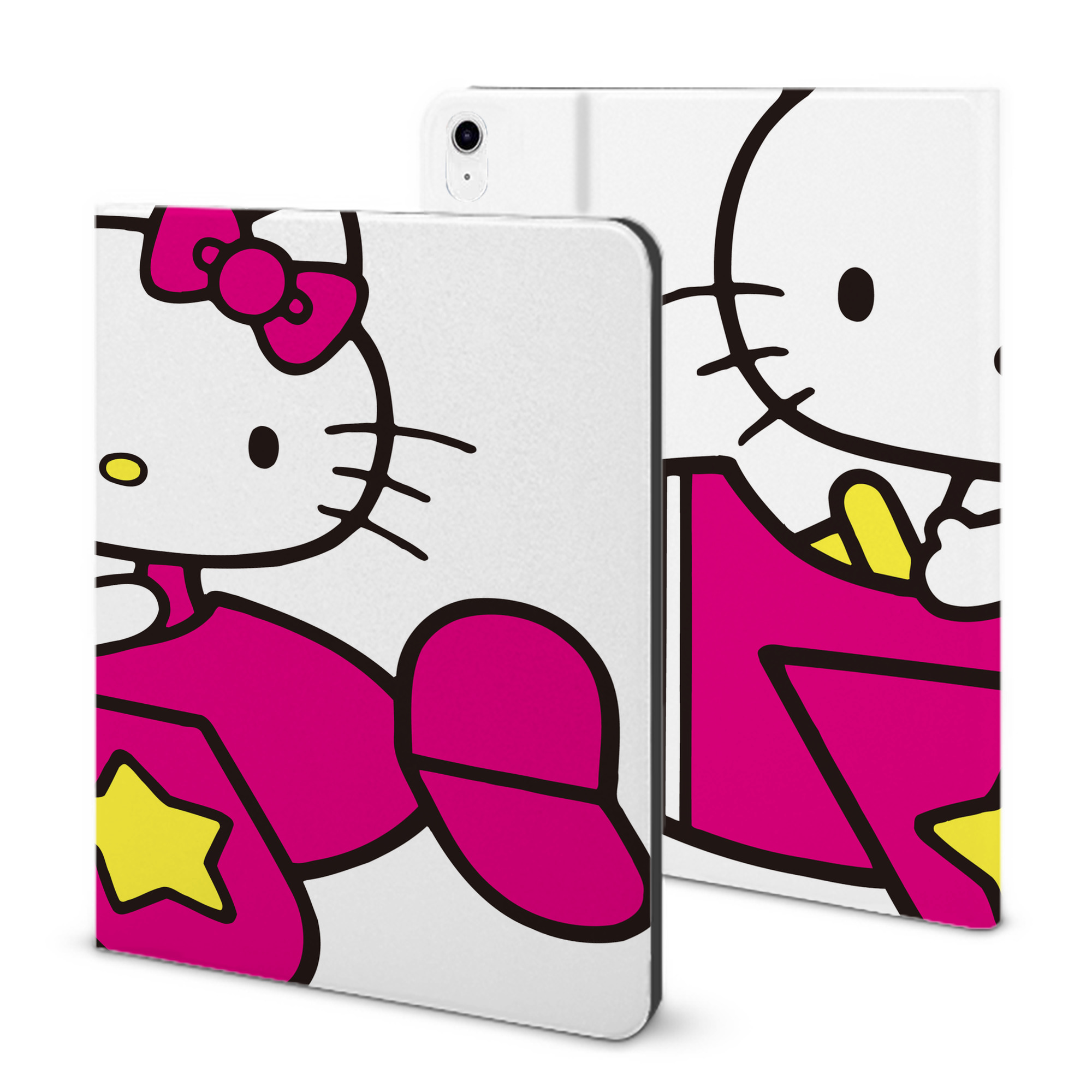 （画像用） Hello Kitty ハローキティ IPad ケース ブック型 PUレザー TPU 耐衝撃 軽量 薄型 ペン収納なし 全面保護 IPad 各モデル対応